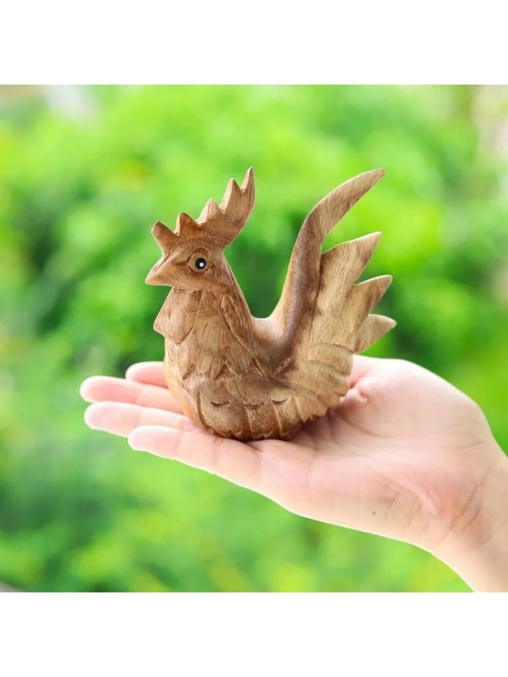 Handmade Wooden Rooster Figurine | Rustic Farmhouse Decor | Unique Gift for